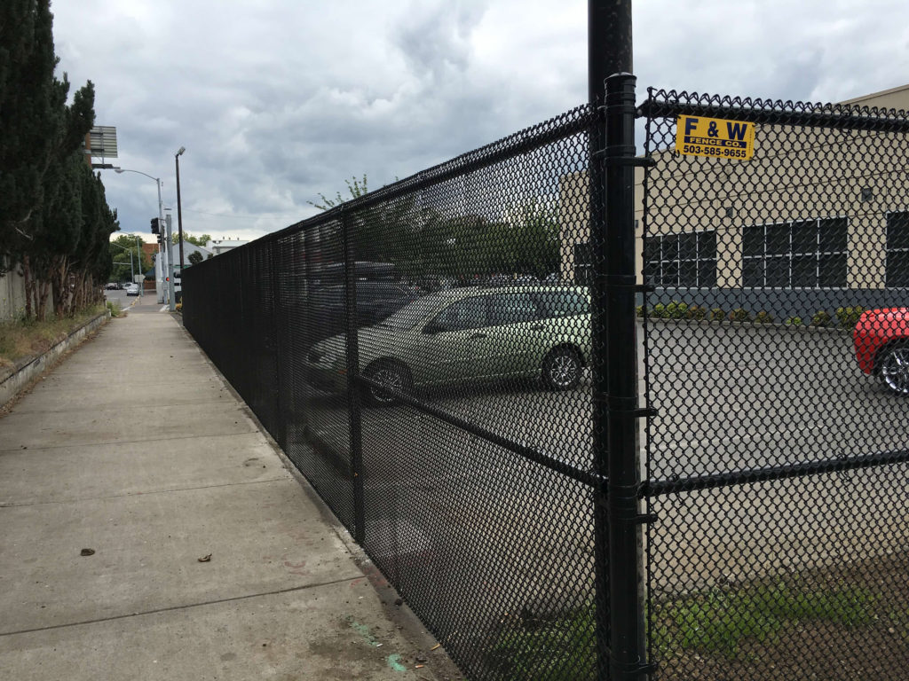 A  chainlink fence installation by F&W fence company