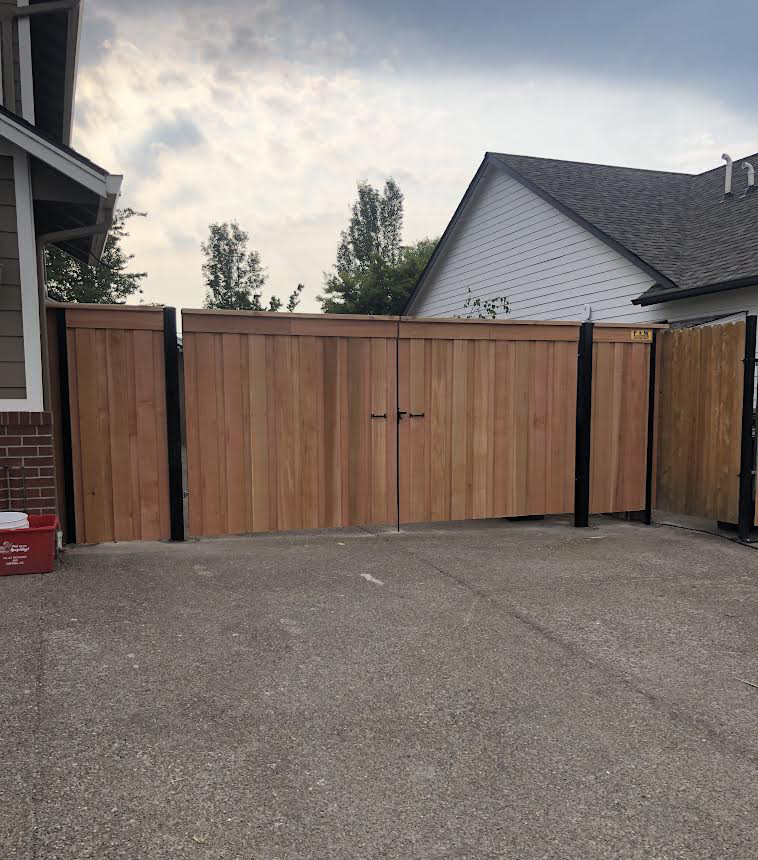  wood fence installation by F&W fence company -  wood fence contractors